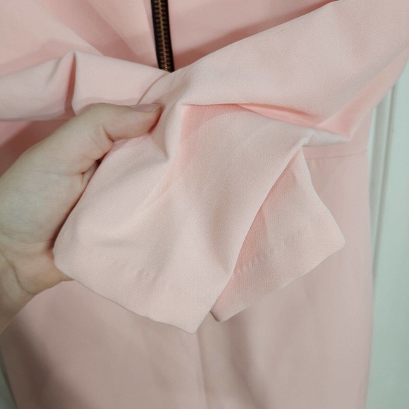 House of CB Womens Dress Dominique Baby Pink Full Zip Deep V Neck Bodycon Sz XS - Picture 8 of 12